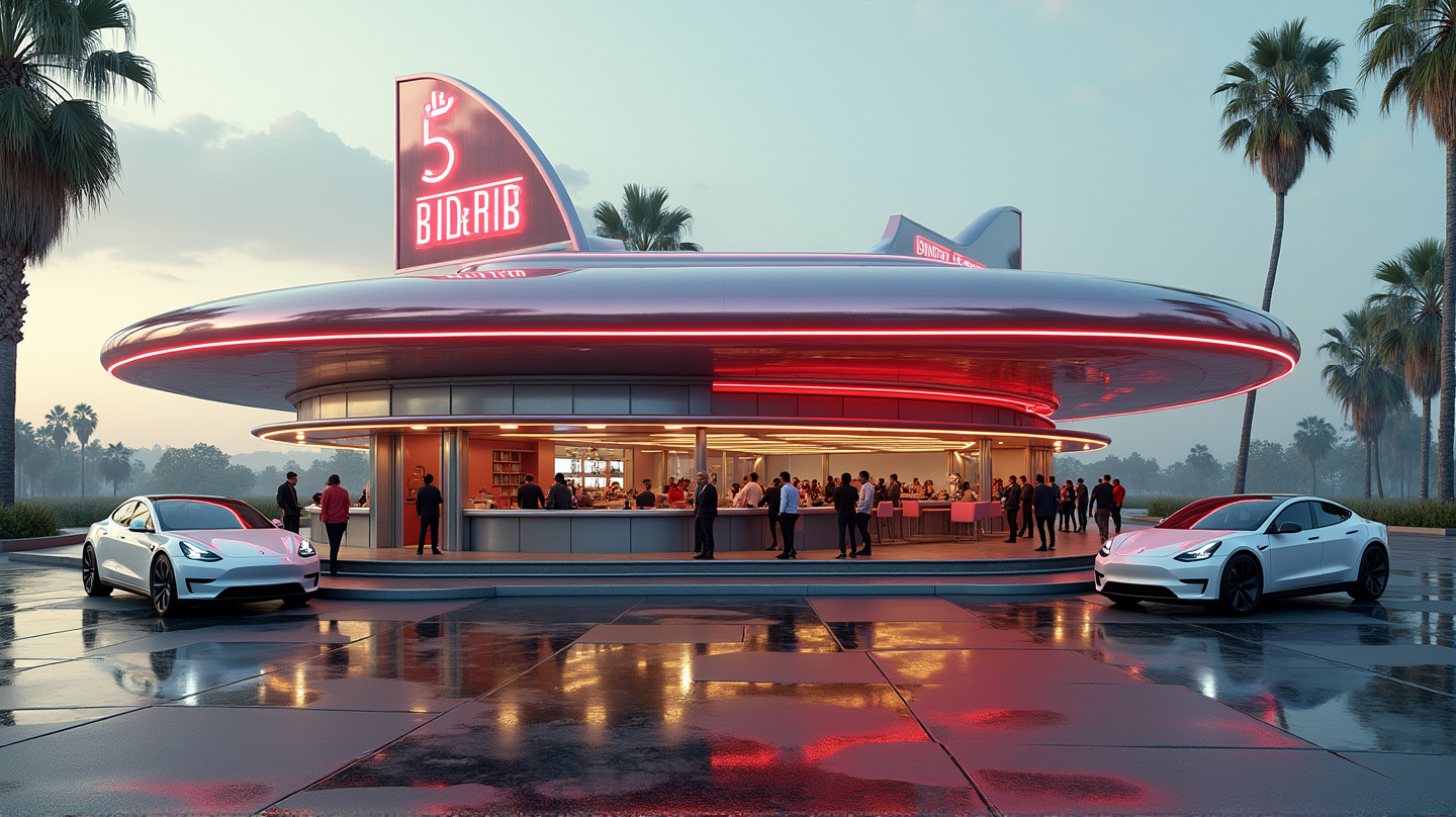 Teslas Futuristiske Diner i California: Et Glimt inn i Fremtiden for Drive-ins
