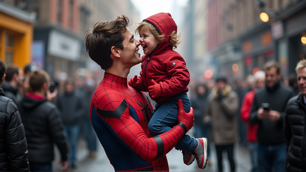 Tom Hollands Strålende Stunt med Liten Fan Stjeler Hjerter på Spider-Man-Sett!